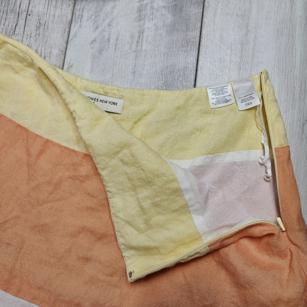 Vintage Colorblock Striped Maxi Skirt Size 12 Pastel Boho Summer Beach 90s - Picture 6 of 9